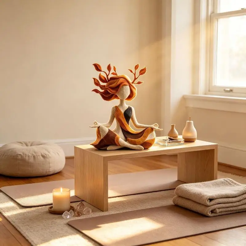 Figurine de méditation en résine de style moderne, sculpture abstraite de pleine conscience et de yoga pour la décoration de table de bureau