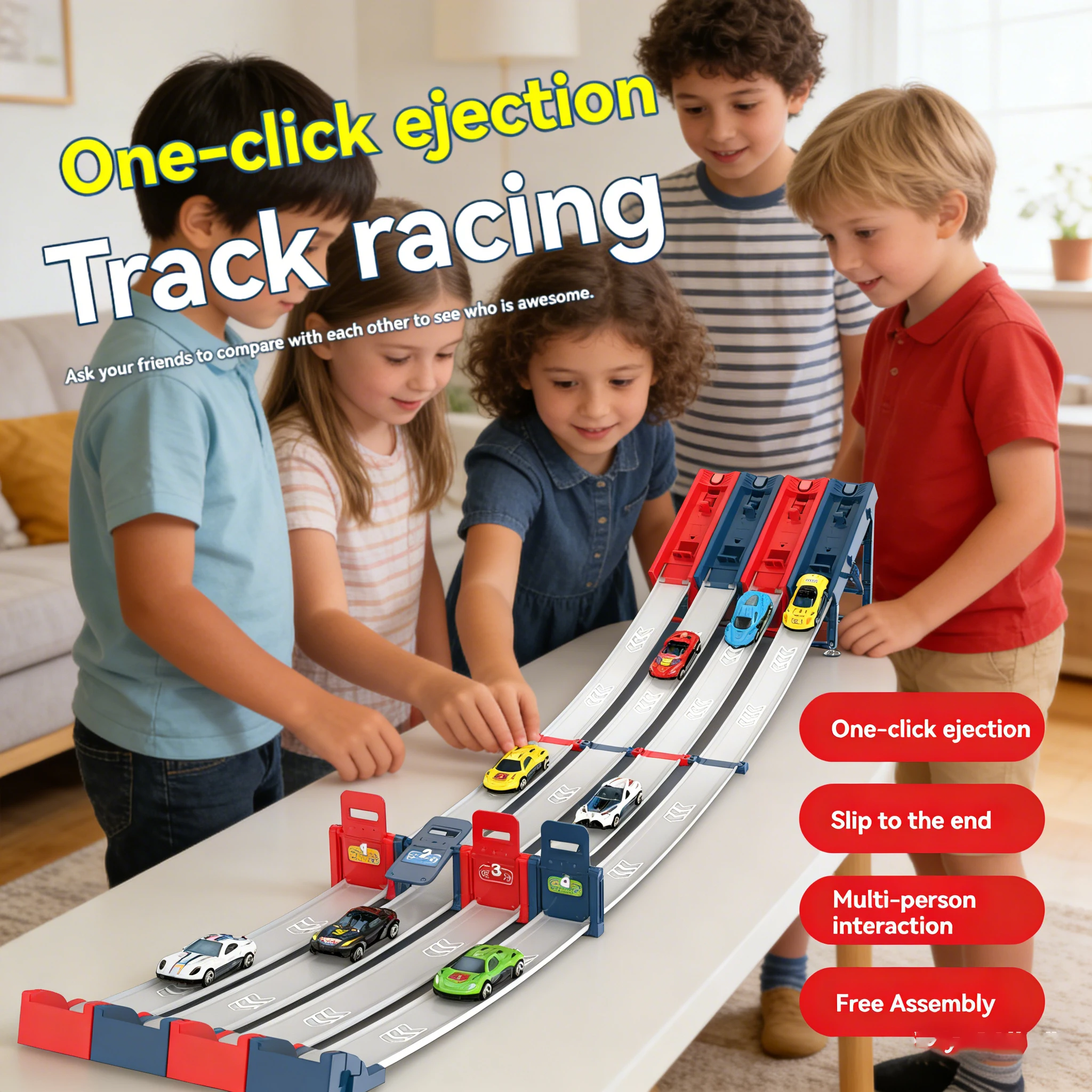 

Набор для сборки трассы своими руками: игрушечная катапульта, гоночная трасса для машинок, гоночный набор, стратегическая игра, увлекательные интерактивные соревновательные игрушки, подарки
