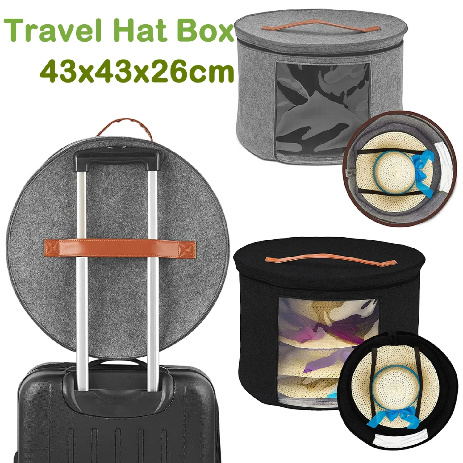 Hat    Travel Large Capacity Round Foldable Felt Dust-Proof Organizers Multifunctional Clothes Sundries  Box
