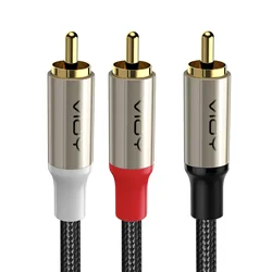 RCA Splitter Cable RCA Male To 2 RCA Male Subwoofer Audio Cable RCA Y-Splitter Extension Cord for TV DVD Amplifier AV HDTV Etc
