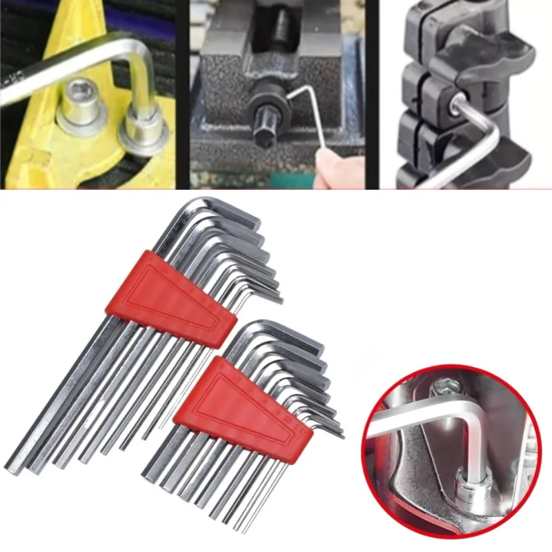 

Набор шестигранных ключей, метрический/дюймовый ключ, 16-дюймовый длинный шестигранный ключ с короткой рукояткой, легко носить с собой в кармане для держателя для ванной комнаты