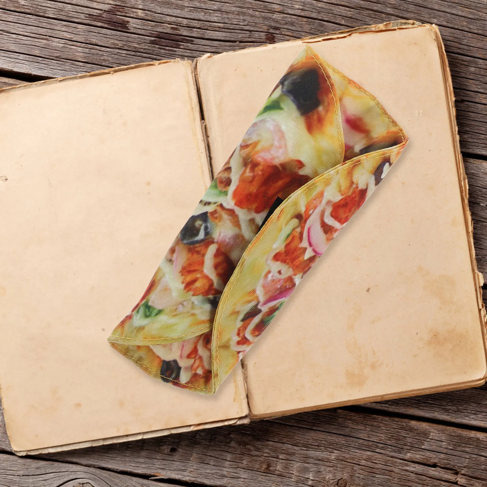 

Pizza Pencil Pouch Canvas Roll Up Bag Funny Stationery Organizer Pencil Case Roll Pen Bag Art Supplies Holder Art Supplies