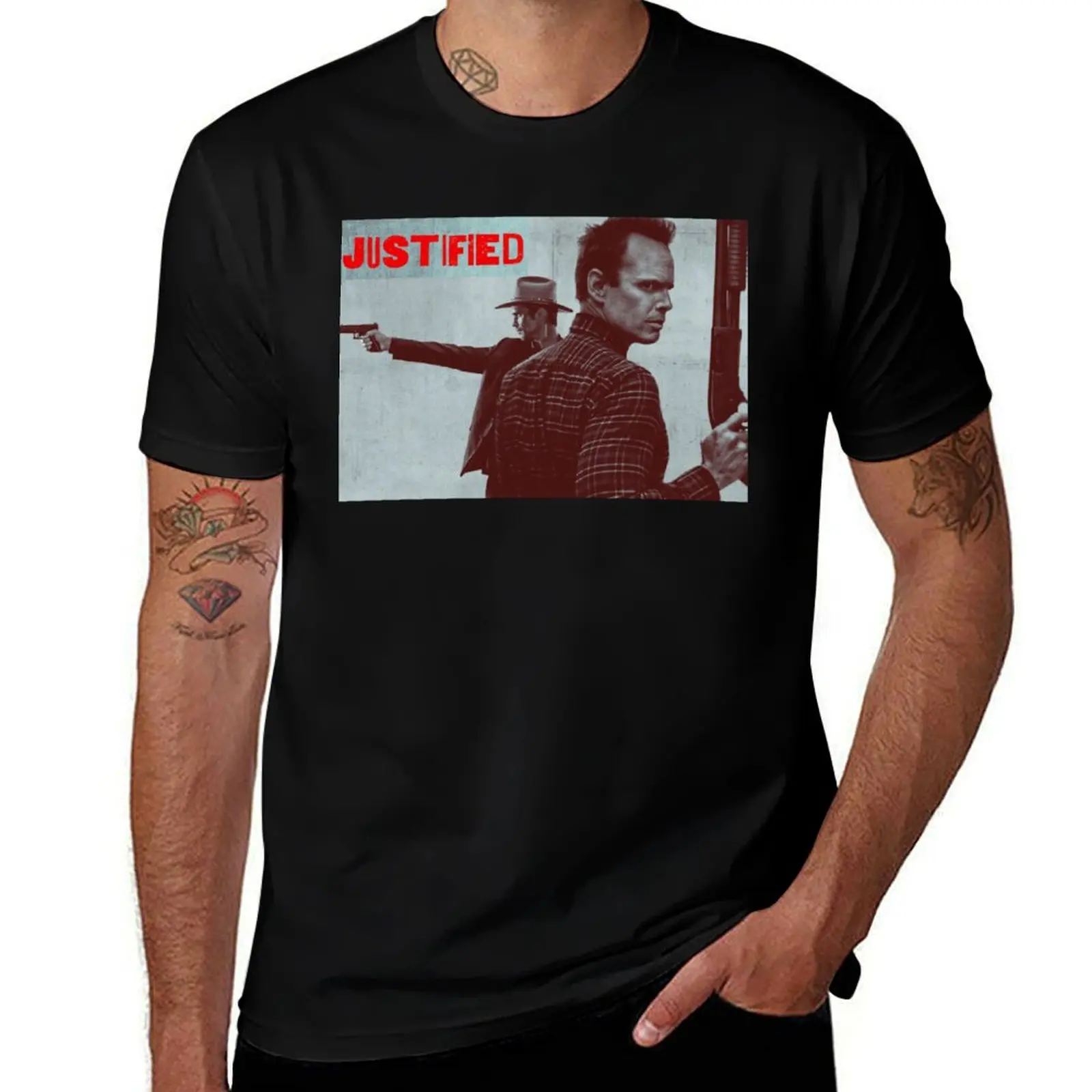 Justified graphic design T-Shirt Art Pattern Printed Casual Top