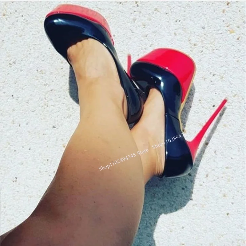 Black Slip On Platform Pumps Pointed Toe Thin High Heel Fashionable Sexy Cool 2024 Summer Big Size Woman Shoes Zapatillas Mujer