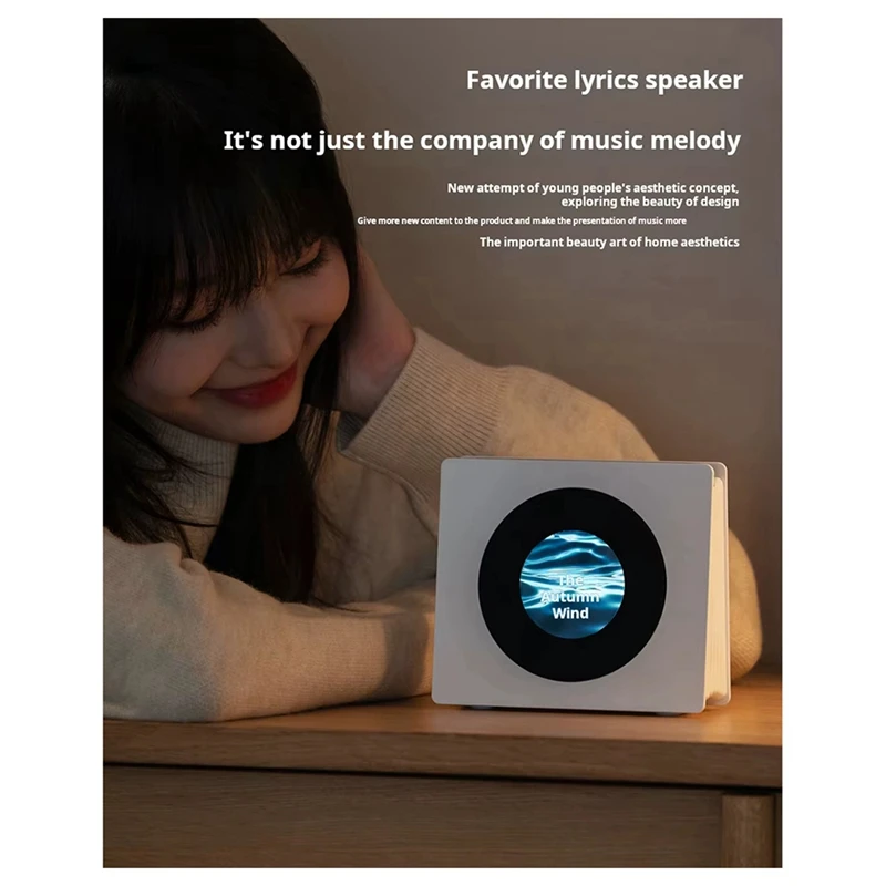 B03B-Bluetooth Speaker With White Noise Retro Turntable Sleep Speaker High Definition Screen Subwoofer Clock Music Player
