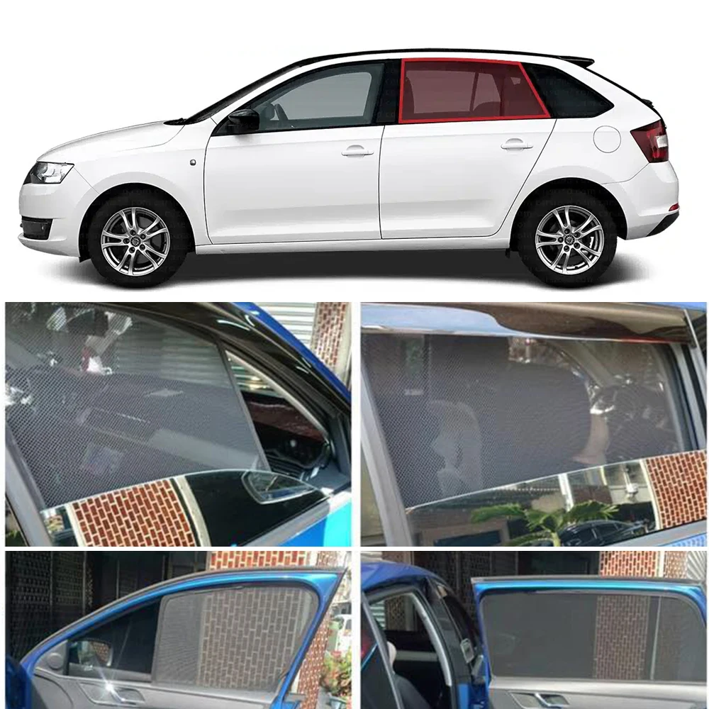 

For Skoda RAPID Spaceback NH1 2012-2021 Magnetic Car Sunshade Shield Front Windshield Curtain Rear Side Window Sun Shade Visor