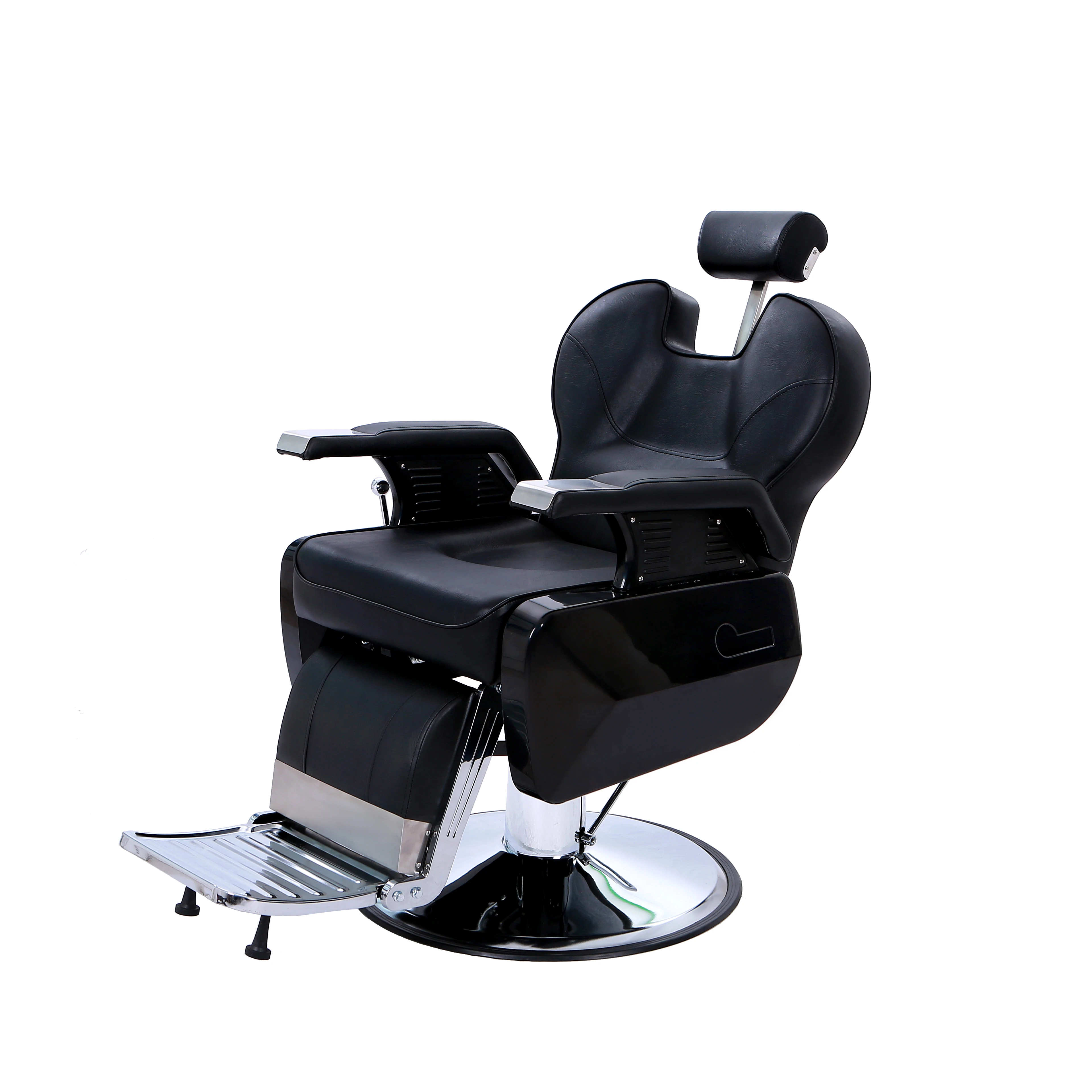 

Comfortable Backrest Armrests Adjustable Footrest Durable Material Classic Style Barber Chair