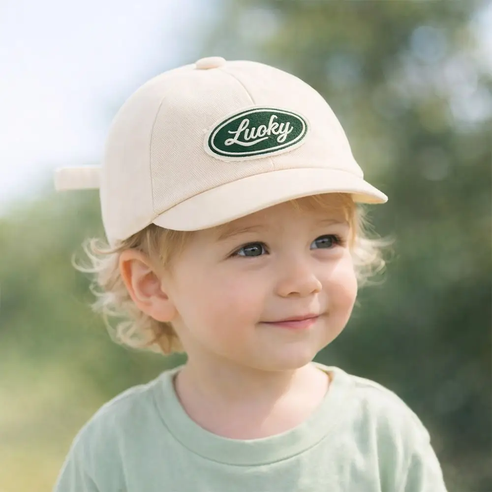 

Fashion Short Brim Baseball Cap Solid Color Sunscreen Sun Hat Embroidery Letter Letter Label Cap Summer