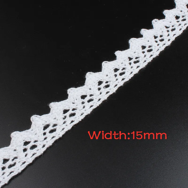 (4.6Meters/Roll) 5Yards White Cotton Embroidered Lace Net Dress Ribbons Fabric Trim DIY Sewing Handmade Crafts Materials