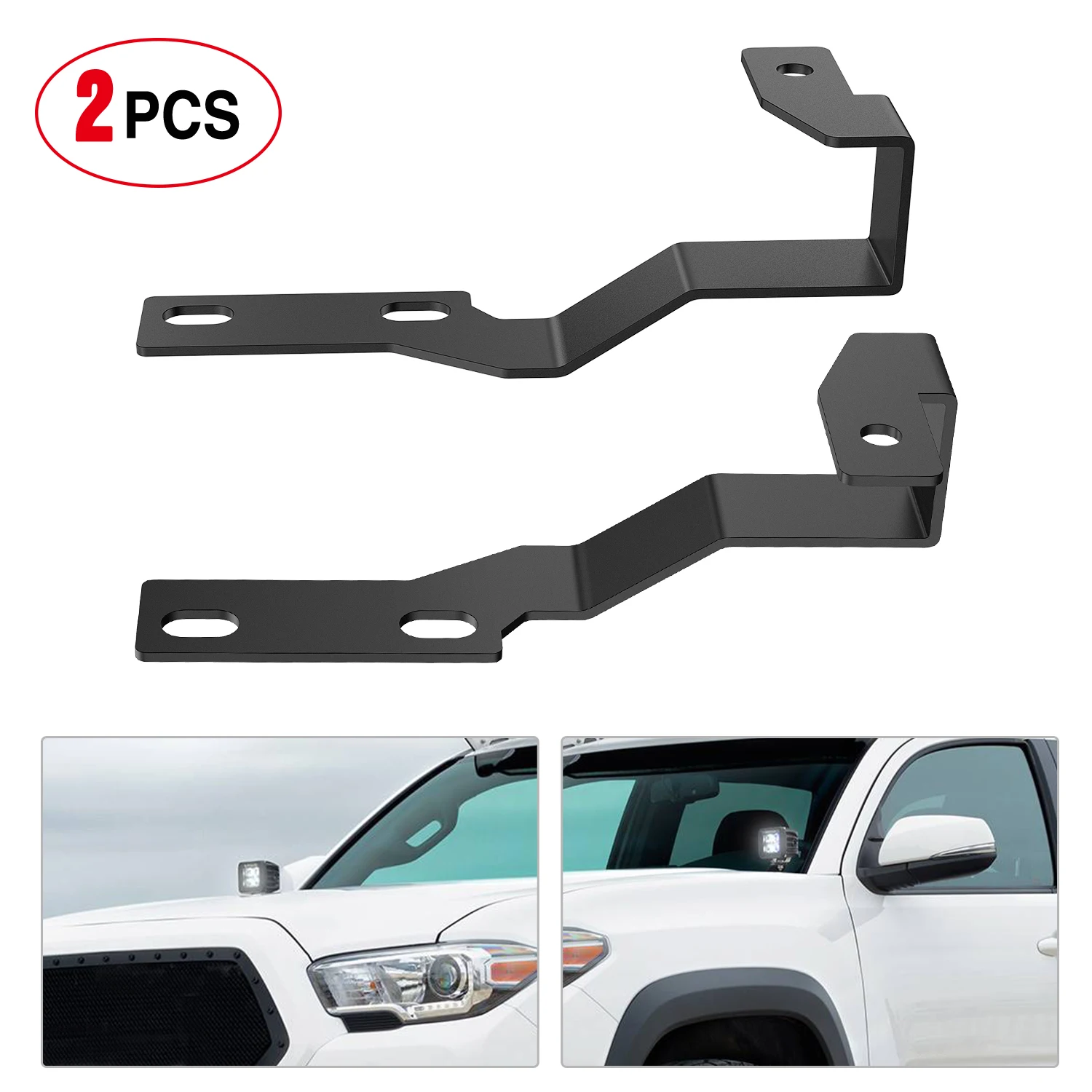 Nilight Ditch Light Brackets Auxiliary Offroad Work LED Pod A-Pillar Hood Mounts on 2nd Gen Tacoma 2005 2006 2007 2008 2009 2010 2011 2012 2013 2014 2015