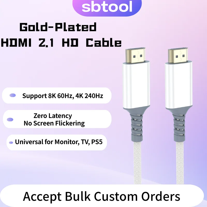 Novo cabo hdmi 2.1 8k/60hz 4k/120hz 48gbps hdr para tv box hdr10 + ps5 ps4 laptop