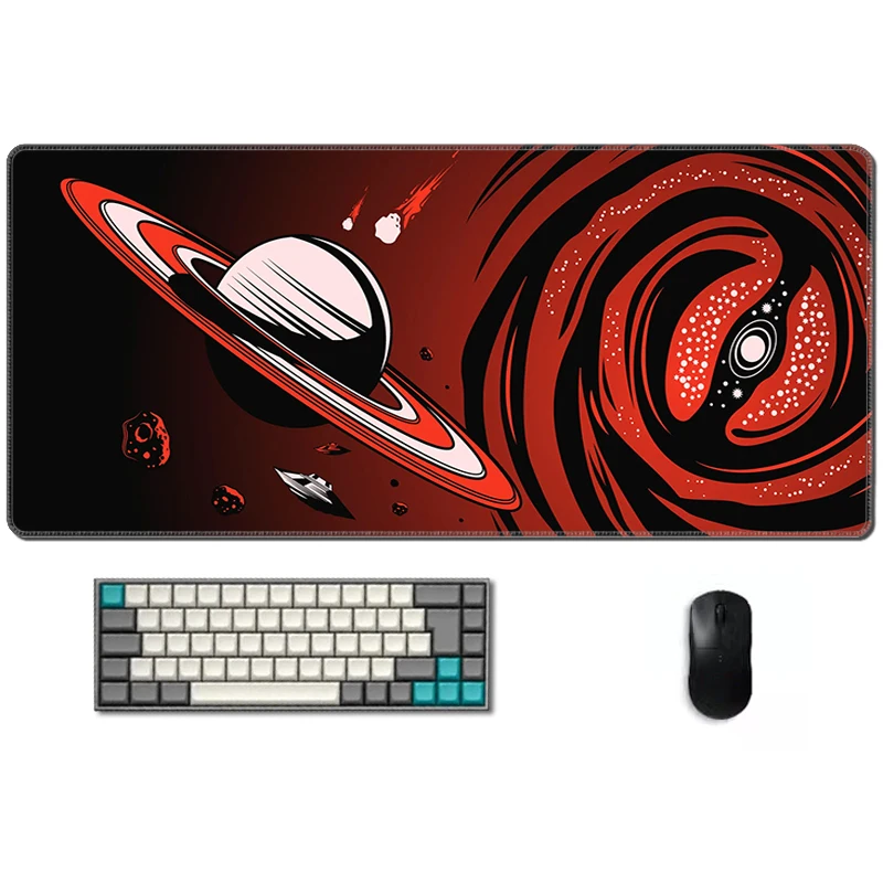 

Black Hole Mousepad Rubber Mouse Pad 900x400 Office Accessories Game Table Mechanical Anti-slip Keyboard Mat Red Deskmat Rug