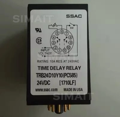 Type TRB24D10Y10 Time Delay Relay | Delay-on-Break 10s Fixed, 24VDC | 11-Pin DPDT 10A Timer