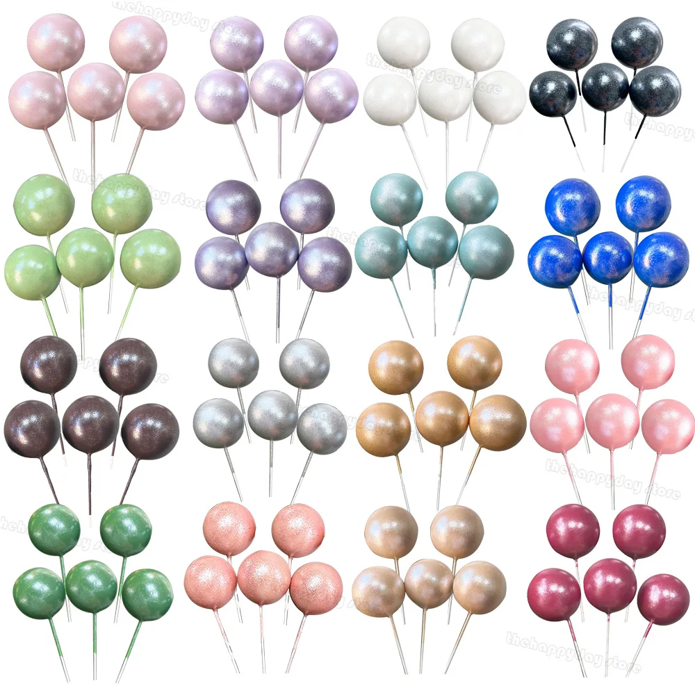 

Pearl Balls Cake Toppers Pearl Purple Foam Cake Topper Balls Mermaid Birthday Cake Decoration Wedding Baby Shower Cupcake Topper