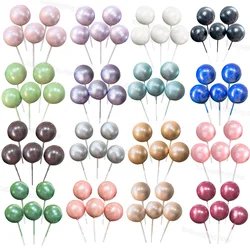 Pearl Balls Cake Toppers Pearl Purple Foam Cake Topper Balls Mermaid Birthday Cake Decoration Wedding Baby Shower Cupcake Topper