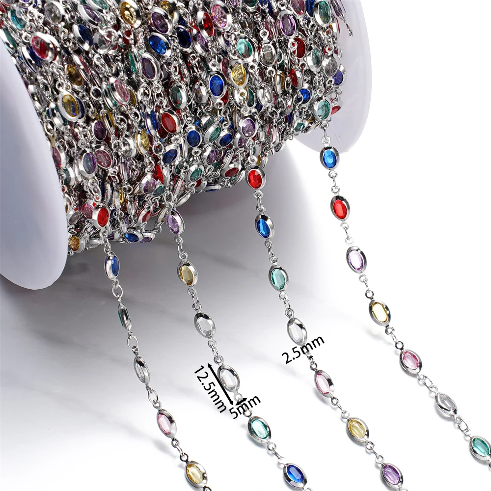 1 meter koperen ketting met kristallen kralen ketting DIY ketting armband voor sieraden maken benodigdheden