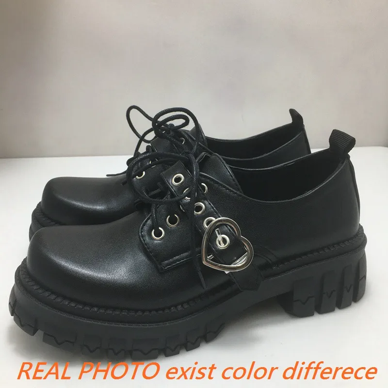 

SIMLOVEYO женские туфли-лодочки на платформе со шнуровкой и пряжкой, броги, большой размер 43, повседневная обувь с круглым носком на блочном каблуке 5 см, женская обувь на шнуровке