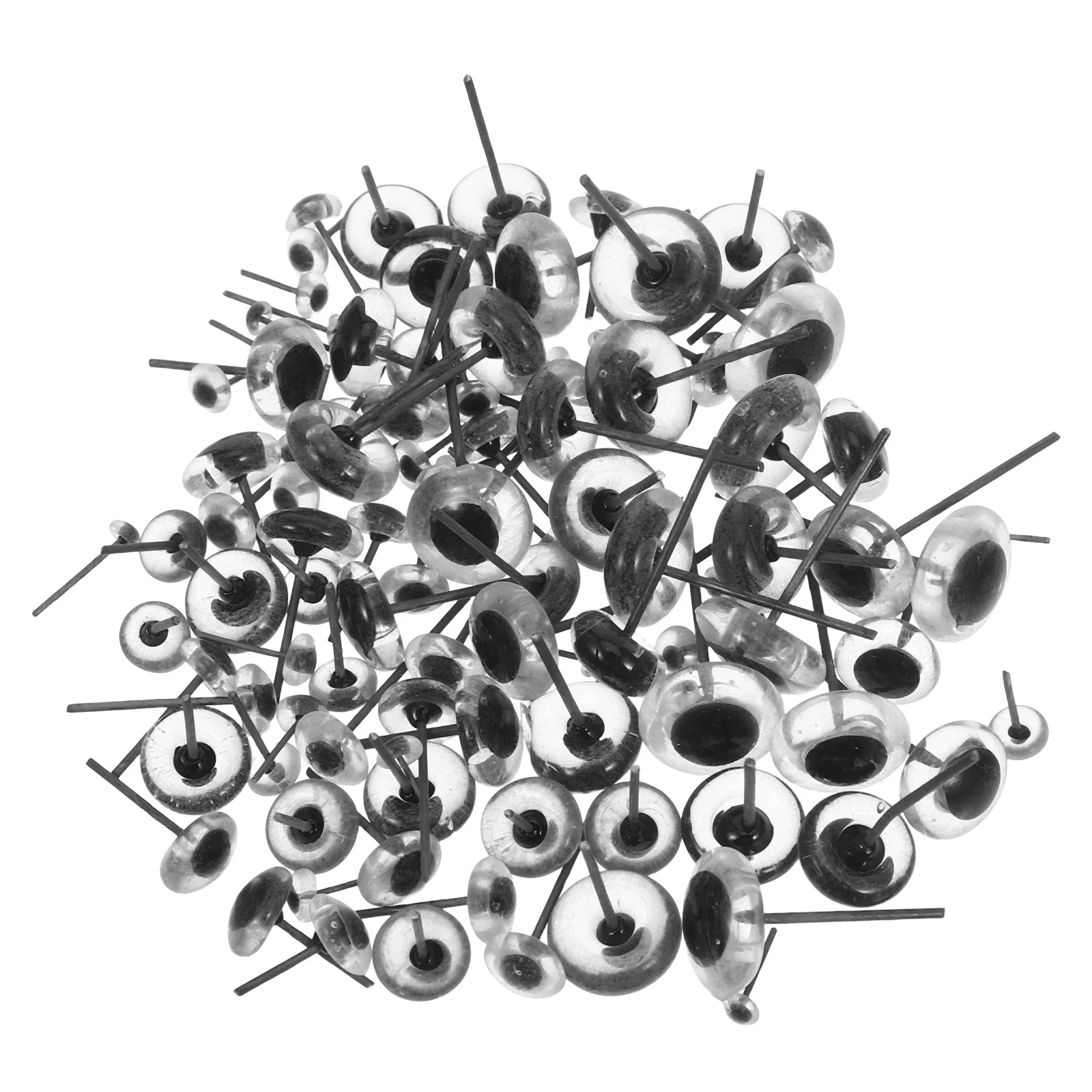 

100Pcs Glass Safety Eyes Realistic Round Eyeballs 3-12Mm for Crochet Needle Felting Knitted Animal Making Crafts