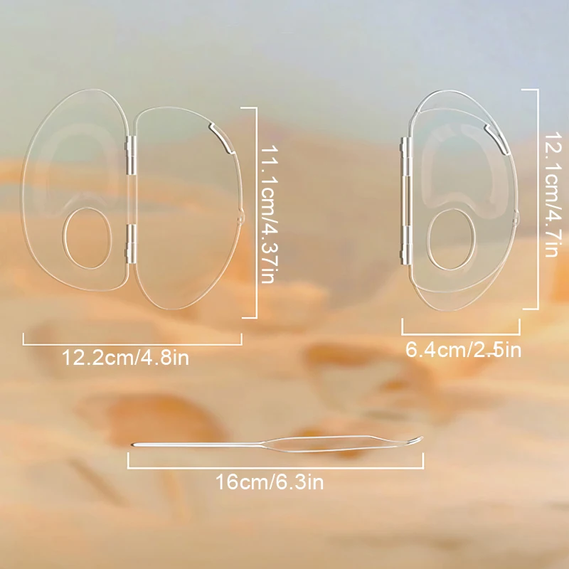 2 قطعة/المجموعة قابلة للطي شفافة ماكياج لوحة ألوان الأساس السائل لون خلط صينية ماكياج لون مجلس ماكياج كريم خلط