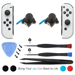 Replacement Parts for Switch, Switch Lite & Switch OLED Joycon Analog Joysticks w/Tools Game Repair Kit