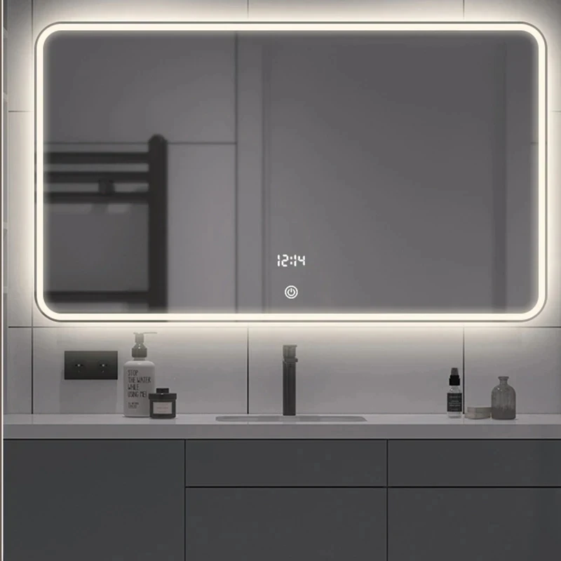 Large Long Shower Mirror Lights Touch Led Smart Bathroom Mirror Anti Fog Wall Mounted Espejo Con Luz Decoration Home