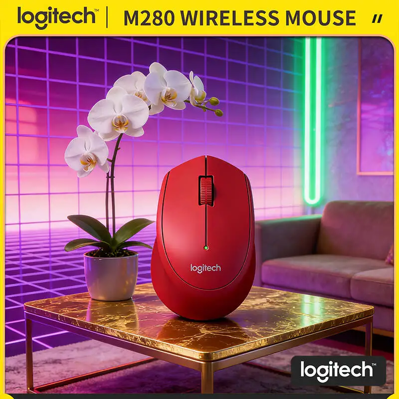 

Беспроводная мышь Logitech M280, 2,4 ГГц, наноприемник, 1000 DPI, удобная рукоятка, 18 месяцев автономной работы, для офисного настольного ПК, Logitech M280