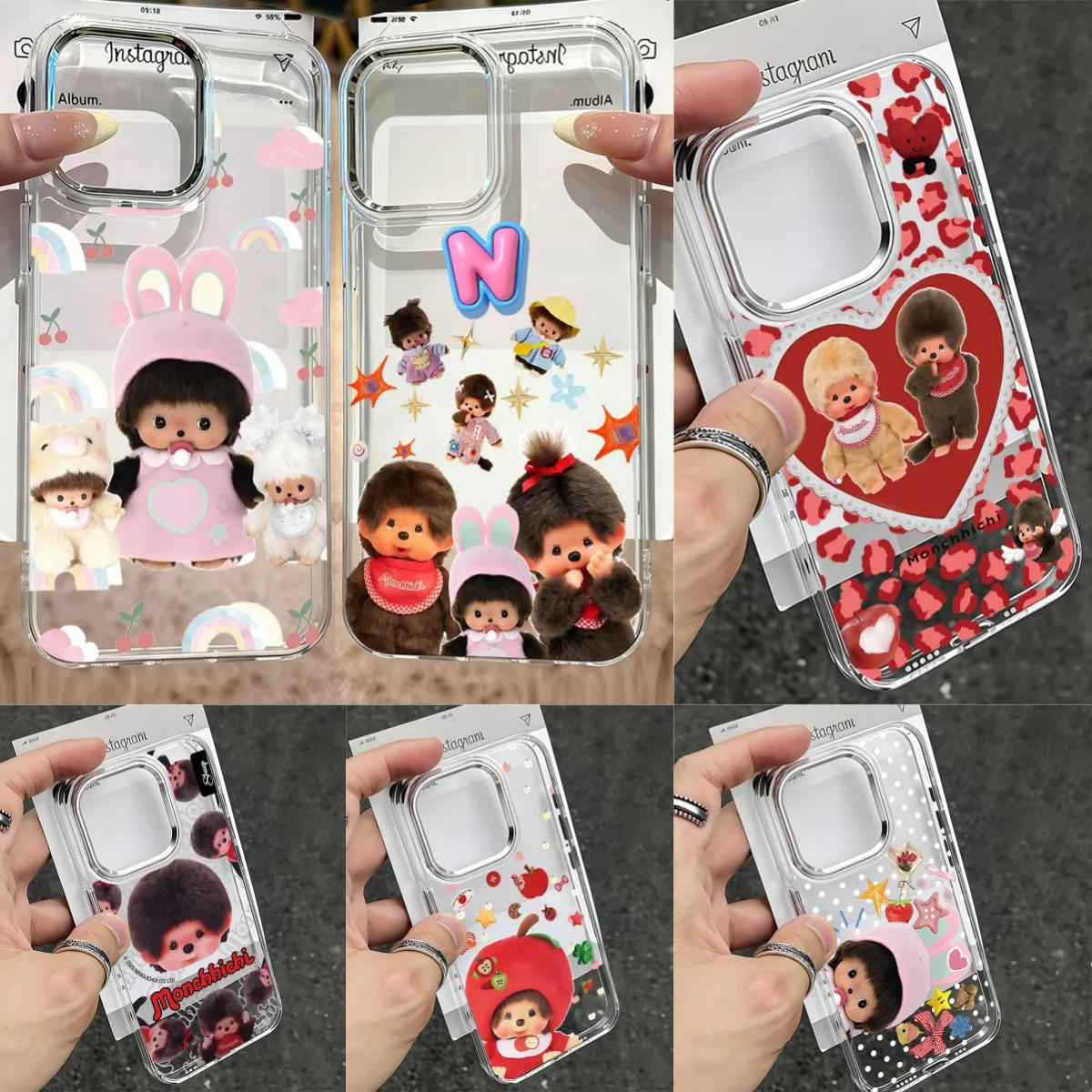 NEW Cute M-Monchhichi Phone Case for Samsung Galaxy S26 S25 S24 S23 Note20 FE Ultra Edge Plus 5G Transparent Soft Cover