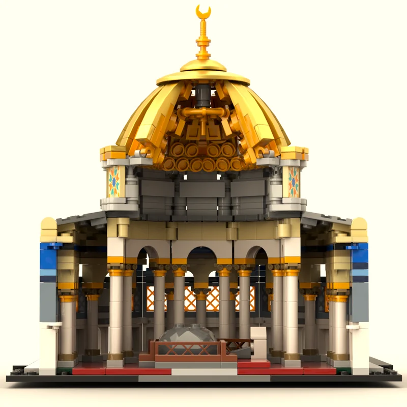 Modèle de vue de rue de la ville, briques de construction Moc, modèle de mosquée, technologie, blocs modulaires, cadeaux, jouets de Noël, ensembles de bricolage, assemblage