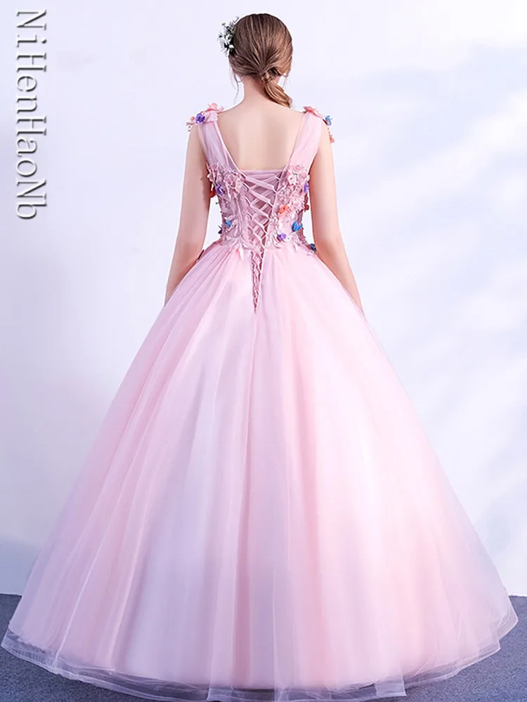 Gaun Quinceanera 2023 gaun peri baru musim panas gaun bola leher V Vestidos De 15 Anos Quinceanera