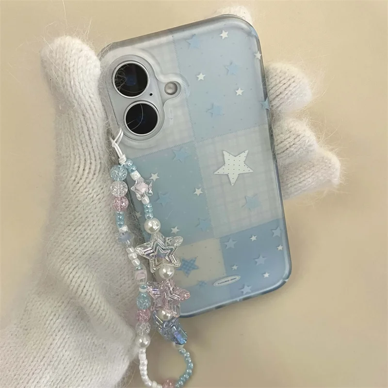 漫画風のかわいい青い格子柄の星柄スマホケース iPhone  - Phone Cases Pinterest のレビューと価格