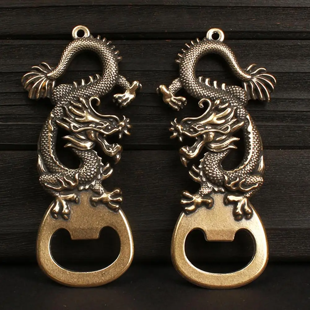 Retro Dragon Beer Bottle Opener Brass Chinese Dragon Theme Bottle Opener Beer Bottle Opener Ornament Climbing Accessories