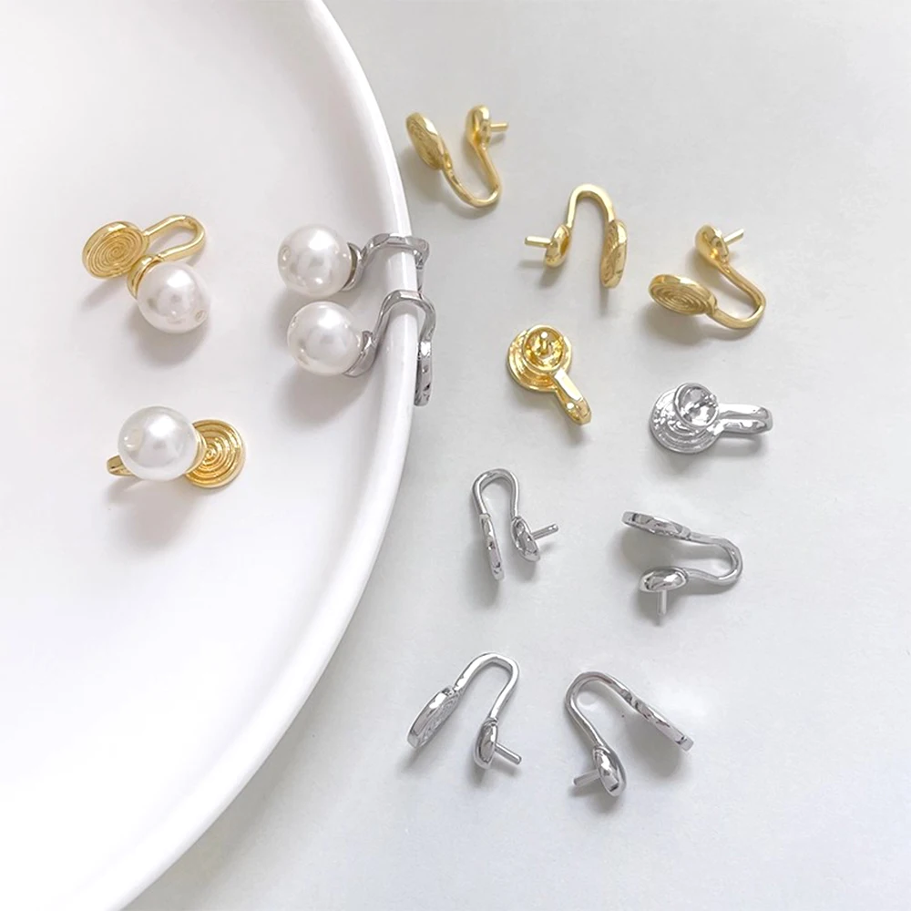 3 pairs Copper Plated 18k Gold Mosquito Coil Ear Clip DIY Makes Fashionable Jewelry Semi-finished Product Accessories Materials