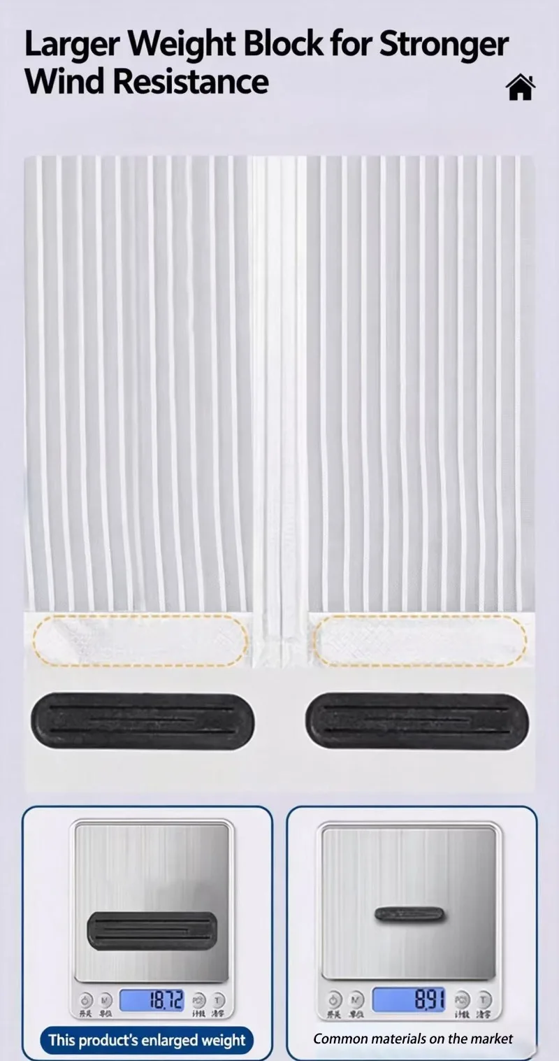 Full magnetic stripe mesh mosquito-proof door curtain,punch-free self-adhesive type,wear-resistant, easy to clean and ventilated