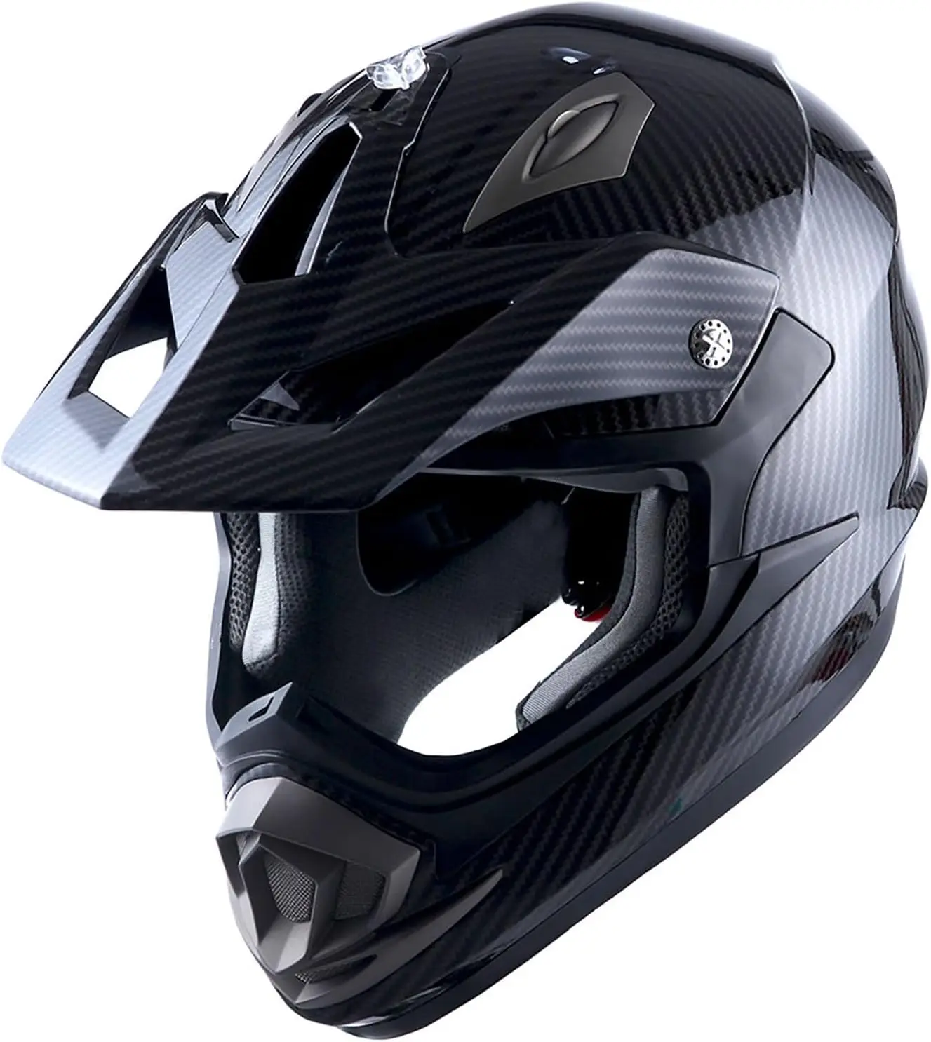 Adult Motocross Helmet Off Road MX BMX ATV Dirt Bike Mechanic HGXP14B Carbon Fiber Black HGXP14B