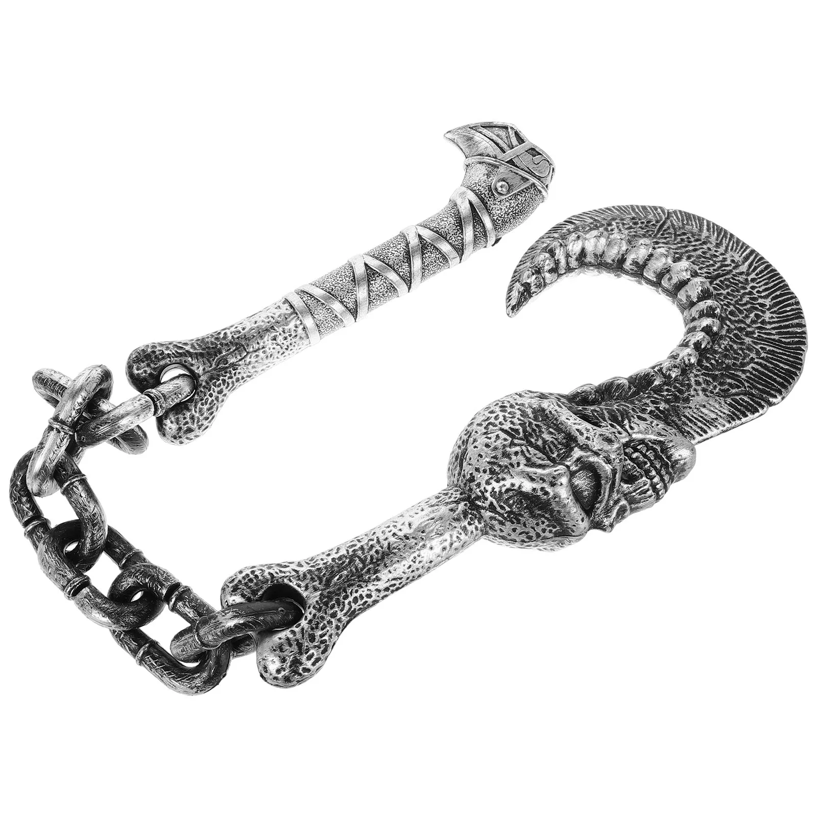 

Skull Hook Police Costume Accessories Realistic Halloween Party Cosplay Stage Photo Decor Chain Lightweight Toy