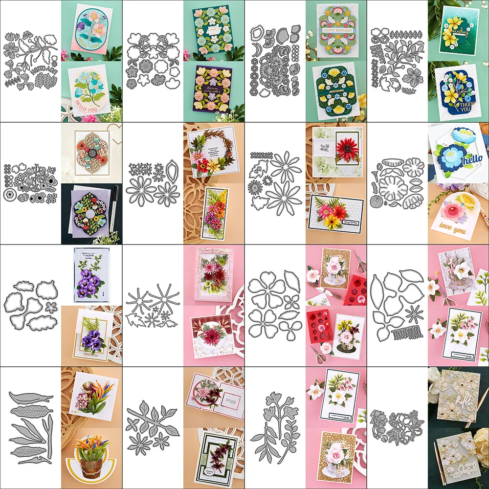 Metal Cutting Dies Flowers & Leaves diy Scrapbooking Photo Album Decorative Embossing PaperCard Die