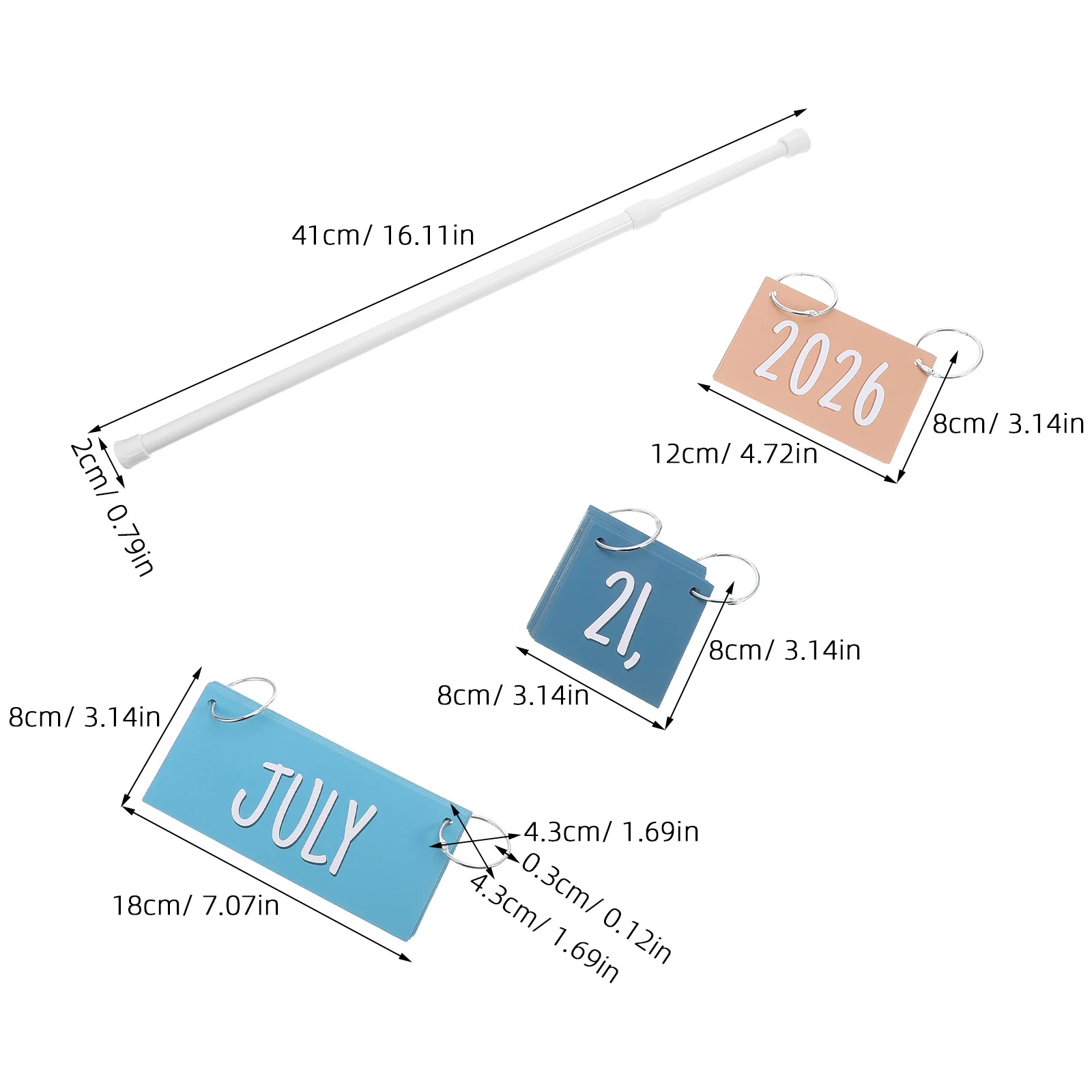 1Set Papan Buletin Kalender Boho Desain Flip Pelangi Penyangga Dapat Disesuaikan Dekorasi Gantung Kelas Kartu Tanggal Perlengkapan Pendidikan