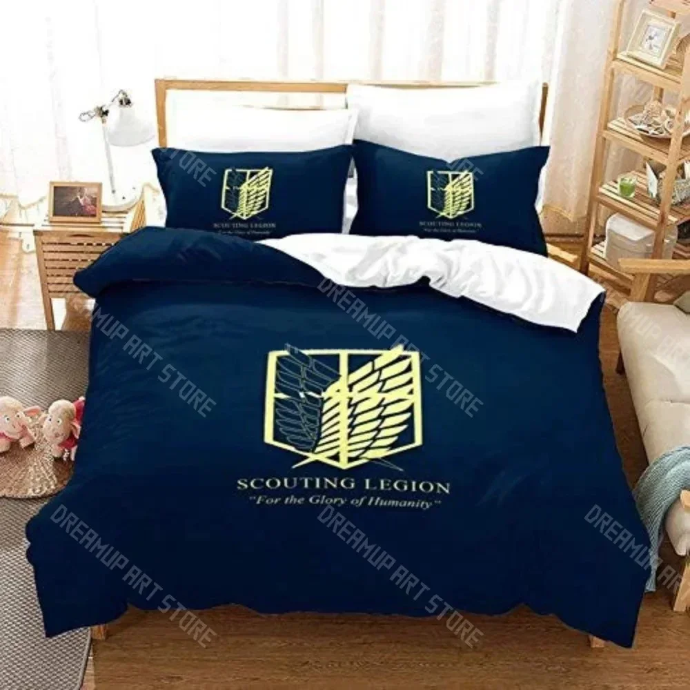 2026 3D Print Attack On Titan AOT Anime Bedding Set Duvet Cover Double Twin Full Queen King Adult Kids Bedclothes Quilt Cover