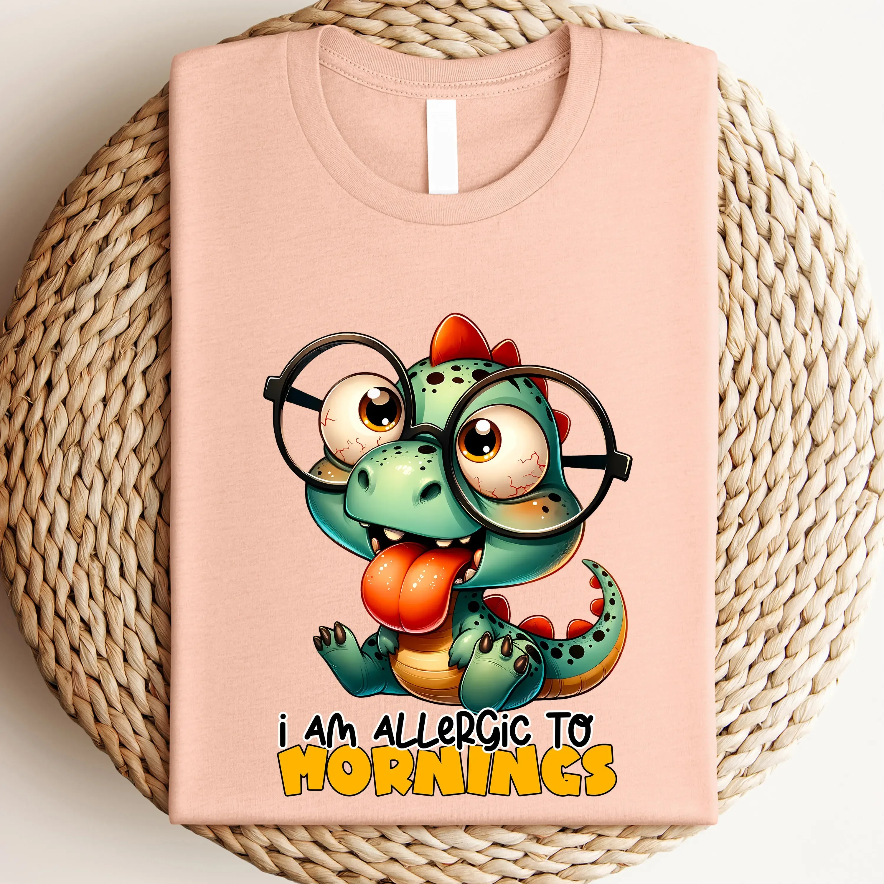 Funny I Am Allergic To Mornings T Shirt Cute For Not Morning People Adorable Allergy Birthday Girlfriend