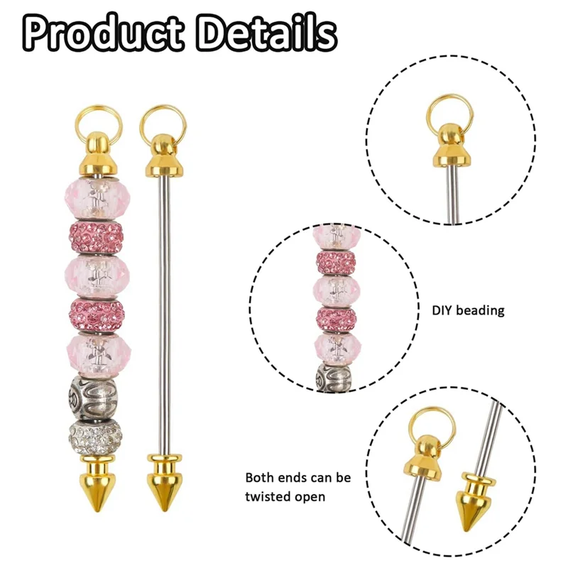 AA01-Beadable Keychain Bar For Keychain Making Supplies Jewelry Beadable Keychain Bars Blanks Keychain