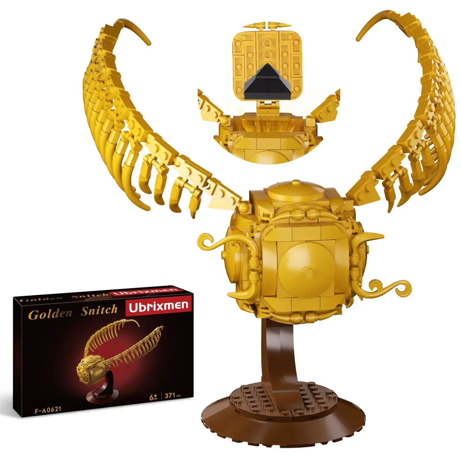 MOC Harri Model Building Blocks The Golden Snitch Potters Bright Gold Bricks Edition for Christmas Gift