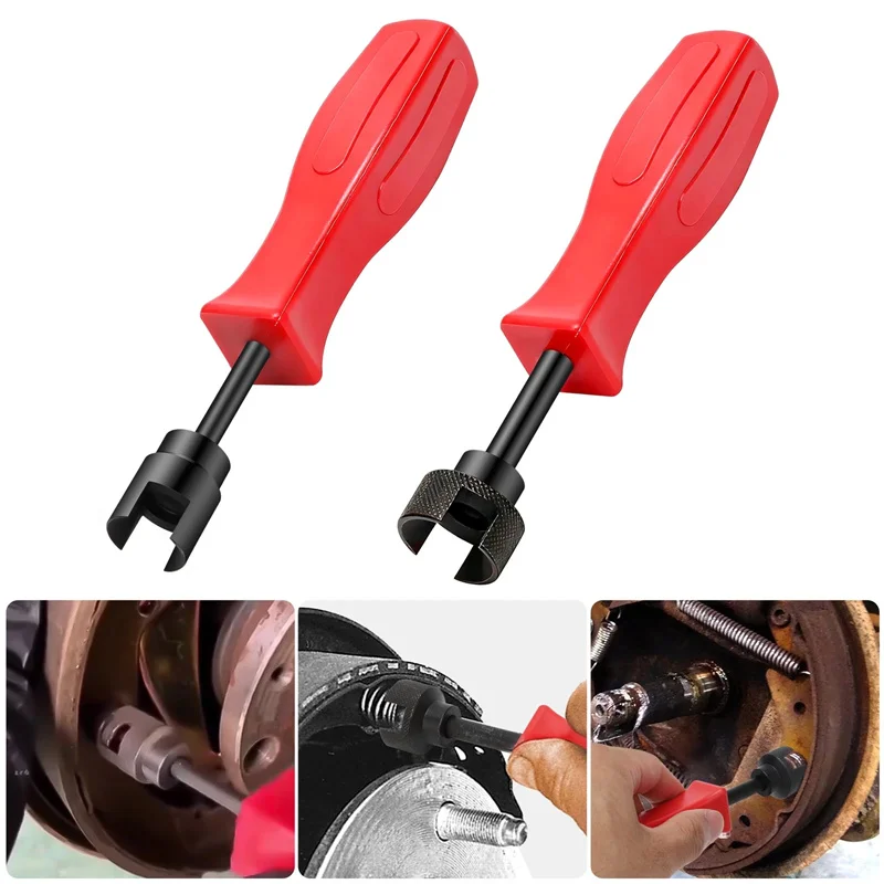 

2Pcs Car Drum Brake Repair Installation Tool Steel Fixed Washer Spring Shoe Compressor Brake Spring Compressor Hand Repair Tool