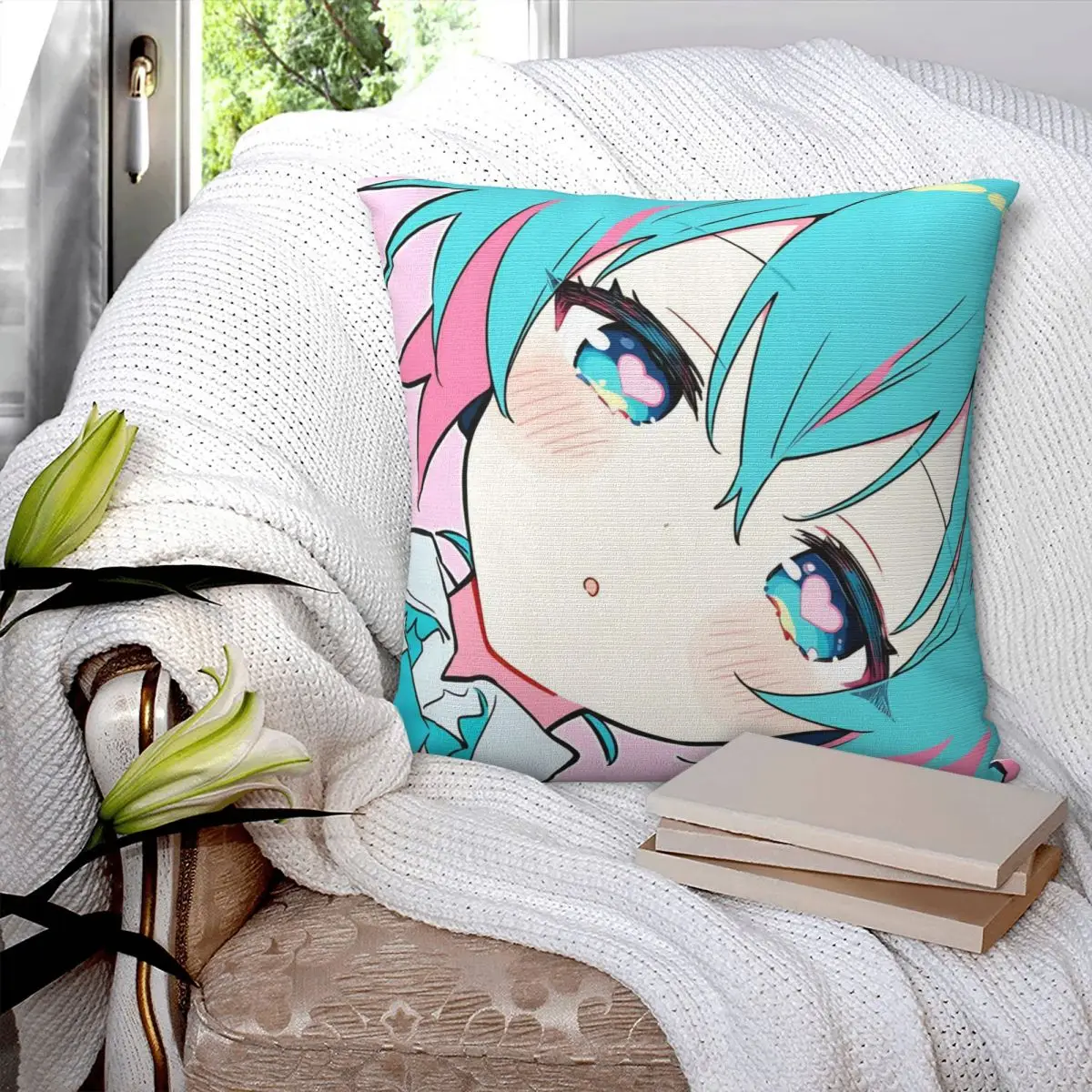 

Hatsune Miku Anime Pillowcase Printed Fabric Cushion Cover Decor Pillow Case Cover Home Dropshipping 40*40cm