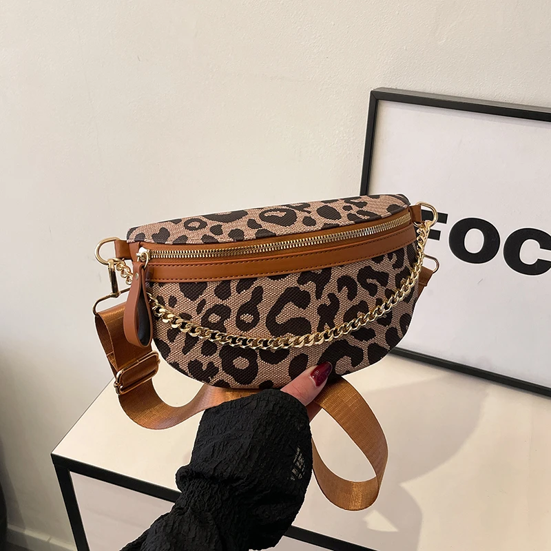 

Leopard Print PU Waist Bag Designer Fanny Pack Woman Chest Pack Luxury Belt Bag phone Purse Fashion Lady Shoulder Crossbody Bags