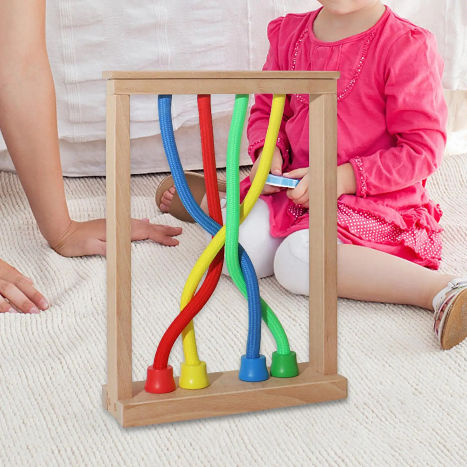 Untie The Knot Toy Smooth Interactive Knotting Game Rope Knots Sorting Toys for Memory Passing Time Reasoning Focus Travel