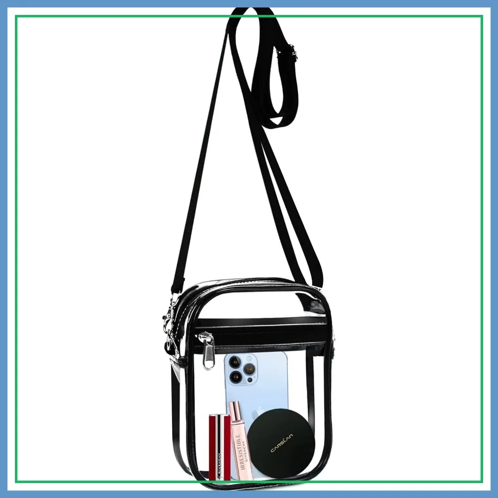 

Clear Bag Stadium Approved, Crossbody Purse with Front Pocket for Concerts Sports Events