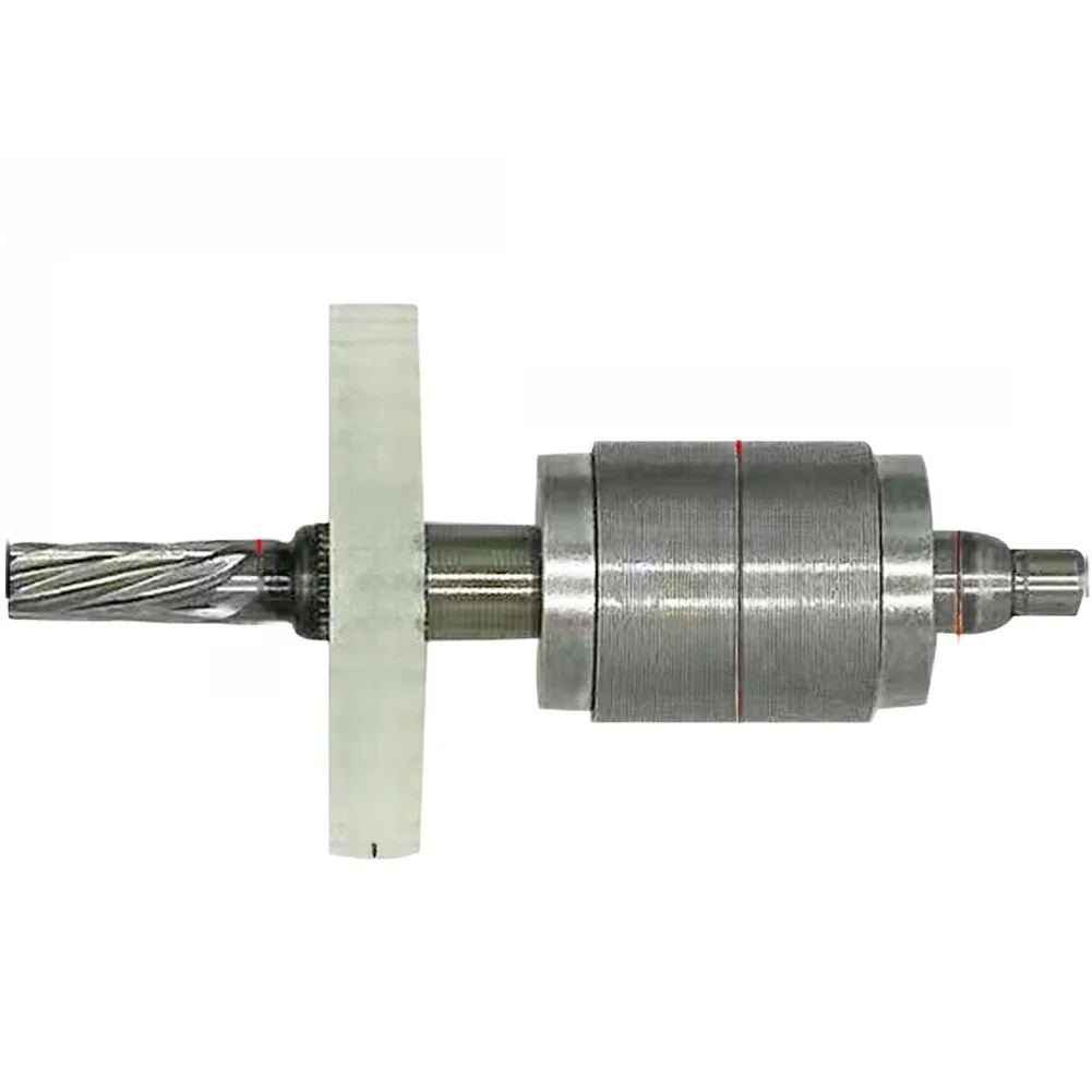7 Tooth Brushless Hammer Drill Rotor For Cordless Lithium Ion Chainsaw Motor Replacement Part Metal 98mm Length Silver view 2