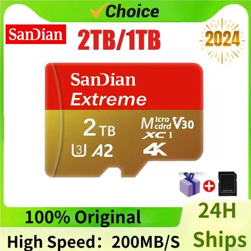 การ์ด SD 128GB 2TB 1TB Class 10การ์ดความจำ SD การ์ดขนาด256GB Micro TF SD การ์ด A2 V60 U3แฟลชการ์ดความจำ TF สำหรับโดรนกล้องโทรศัพท์