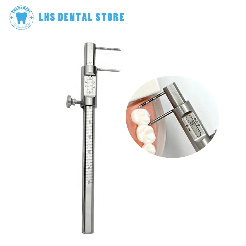 

1pcs Dental Orthodontic Sliding Caliper Dentist Implant Measuring Gauge Double Scale Round Dentistry Tool