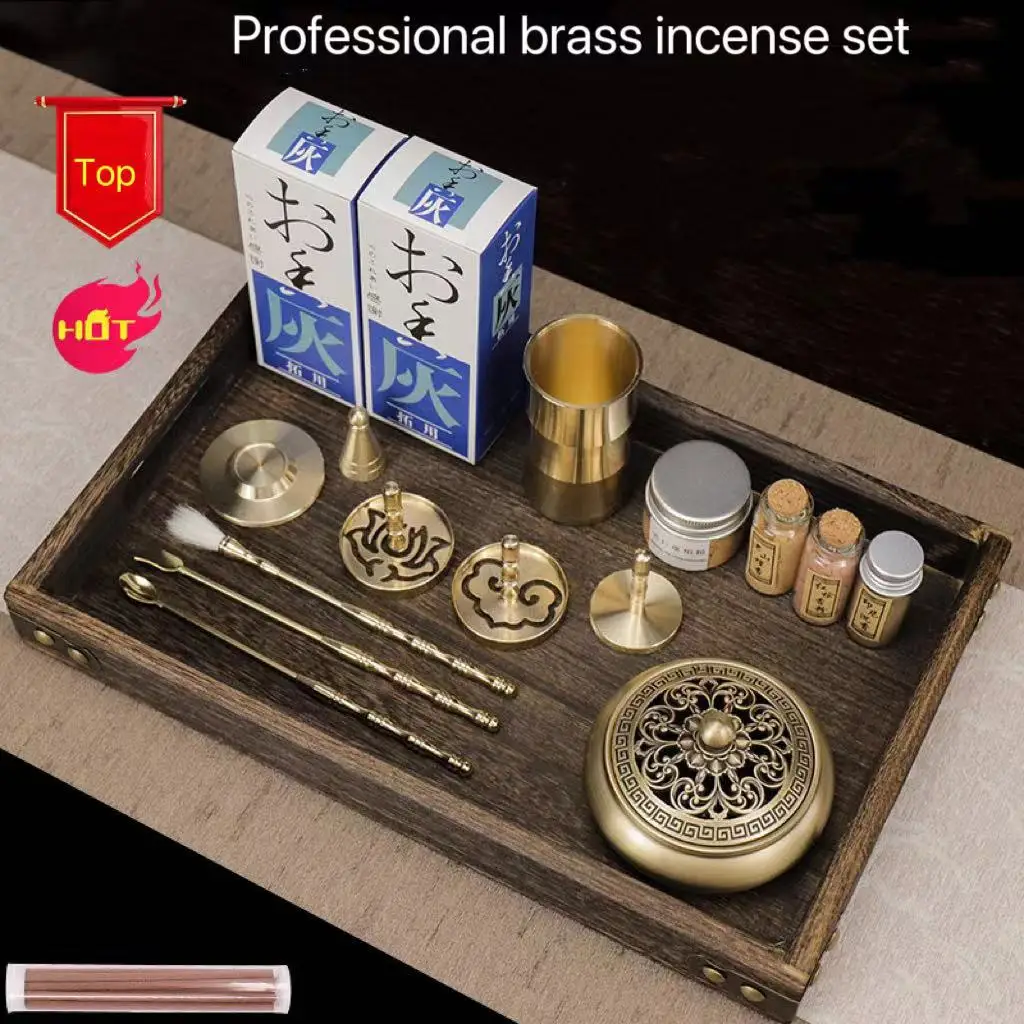 Classic Brass Incense Set DIY Wax Melt Incense Burner Portable Beginner Hand Fragrance Powder Making Kit Home Incense Tools Gift